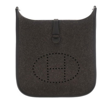 Hermes Evelyne 3 Pm Grimoire Chocolat Z Stamp (Circa 2021) Women'S Felt Swift Shoulder Bag