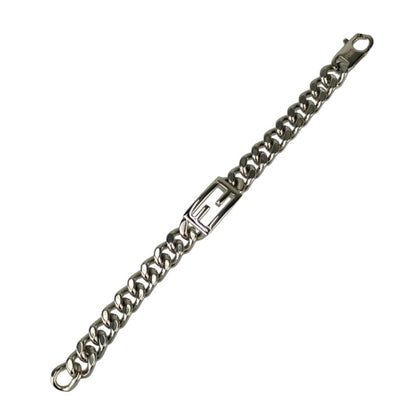 Fendi Ff Baguette Link Chain Bracelet In Silver Metal