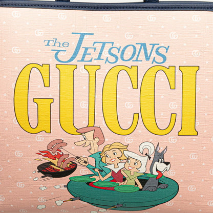 Gucci Gg Supreme Children'S Jetsons Space Family Handbag Tote Bag 605614 Pink Navy Multicolor