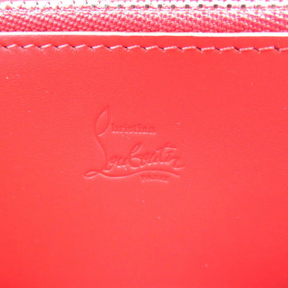 Christian Louboutin Panettone Studs 1175161 Leather Rosa Pink Red Round Long Wallet 0502Christian