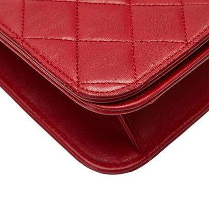Chanel Coco Mark Matelasse Chain Shoulder Bag In Red Lambskin