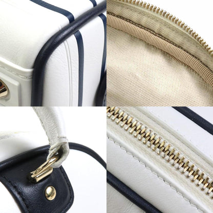 Christian Dior Shoulder Bag Vibe Small Leather White X Navy