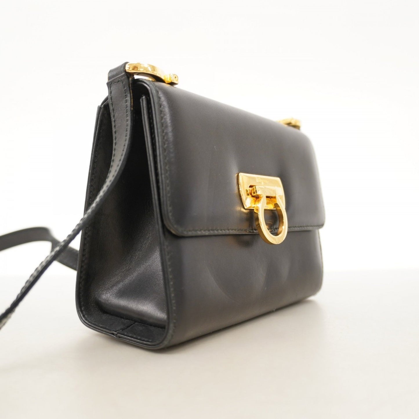 Salvatore Ferragamo Gancini Leather Shoulder Bag