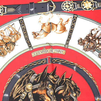 Hermes Scarf Pleated 100% Silk Red