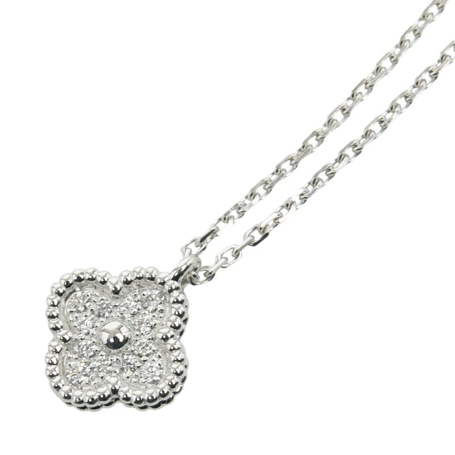Van Cleef & Arpels Sweet Alhambra Pendant Necklace Vcaro85900 18Kwg White Gold