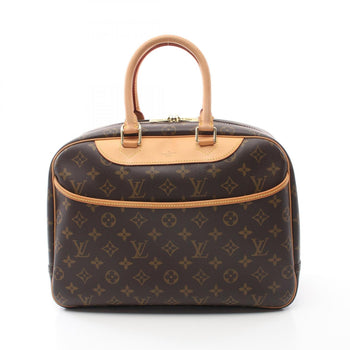 Louis Vuitton Deauville Bowling Vanity Handbag Coated Canvas Leather Monogram
