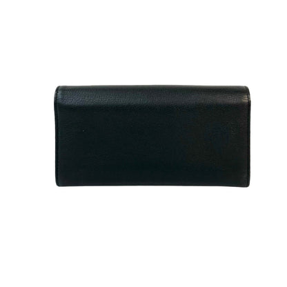 Chanel Coco Mark Clover Motif Leather Long Wallet