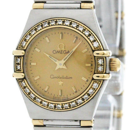 Polished Omega Constellation Diamond 18K Gold Steel Watch 1367.10 Bf581498