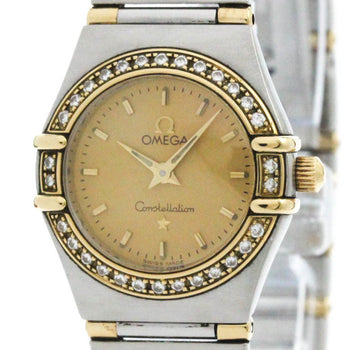 Polished Omega Constellation Diamond 18K Gold Steel Watch 1367.10 Bf581498