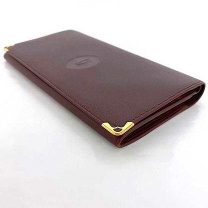 Cartier Bifold Long Wallet Bordeaux Must W Flap Leather