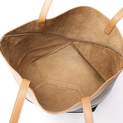 Loewe Puzzle Fold Tote Shiny Calf Leather Black Camel T-159146