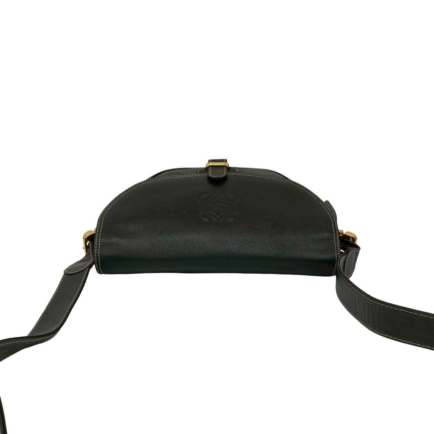 Loewe Vintage Anagram Logo Leather Mini Shoulder Bag/Pochette/Sacoche In Black 21916