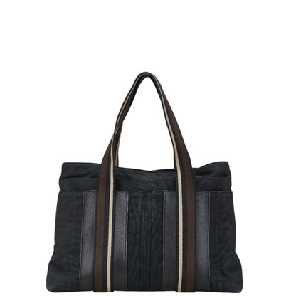 Hermes Troca Horizontal Mm Handbag Black Canvas Leather
