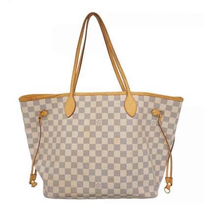Louis Vuitton Damier Azur Neverfull Mm Tote Bag N51107 White