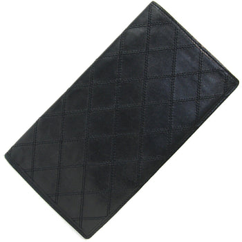 Chanel Bi-Fold Long Wallet Bicolor Black Leather Old Chanel