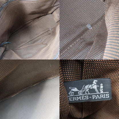 Hermes Handbag Tote Pm Air Line Old Metal Fittings Brown Canvas