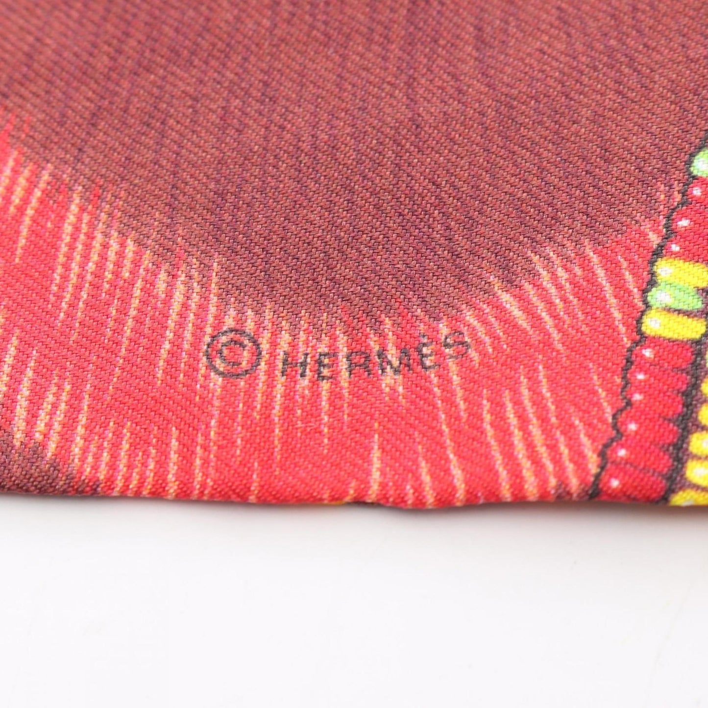 Hermes Herms Pelages Et Camouflage Twilly Silk Scarf For Women In Red