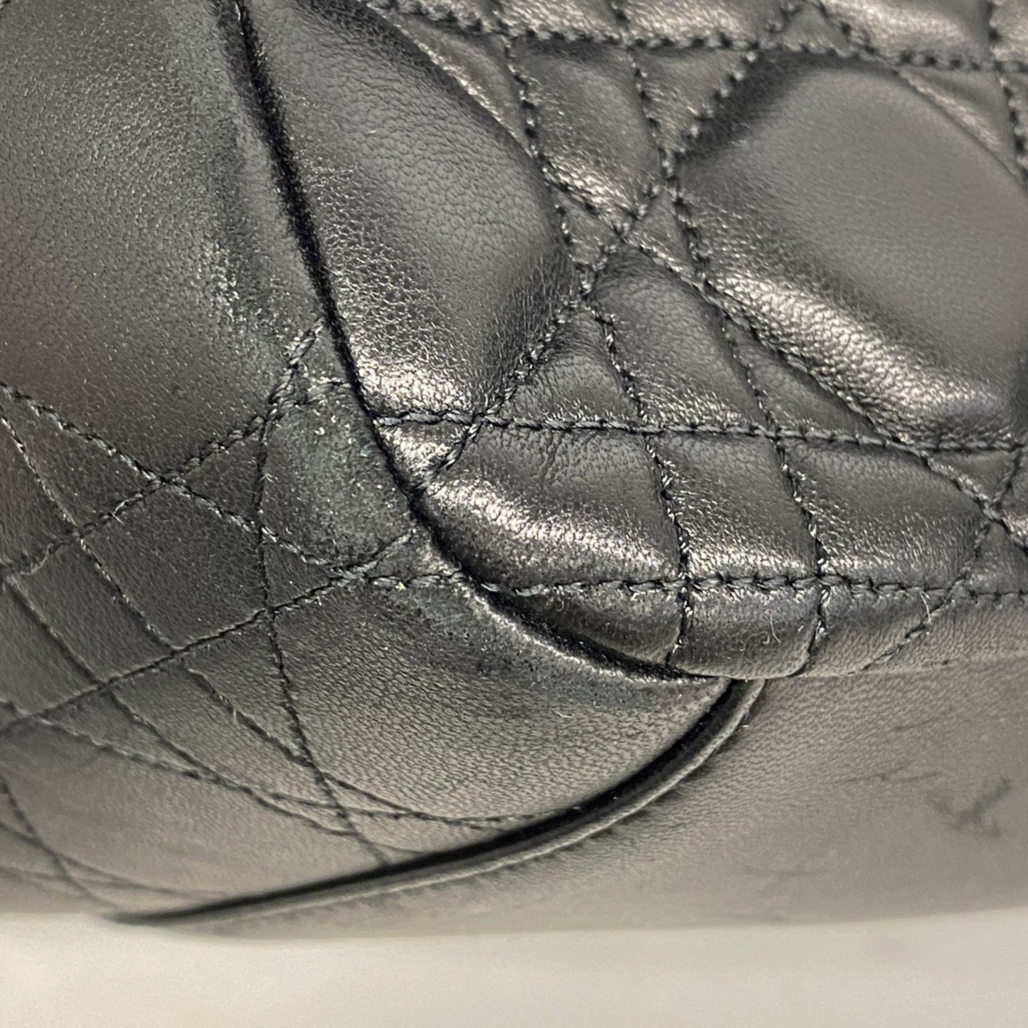 Christian Dior Cannage Miss Shoulder Bag In Black Leather