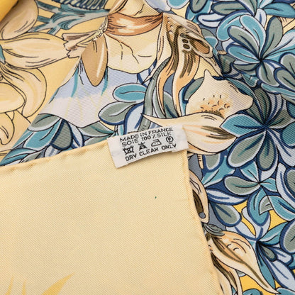 Hermes Herms Carr 90 "L'Ile Deserte" Desert Island Scarf In Yellow