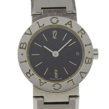 Bvlgari Wristwatch Bb23Ss Stainless Steel Quartz Analog Display Black Dial