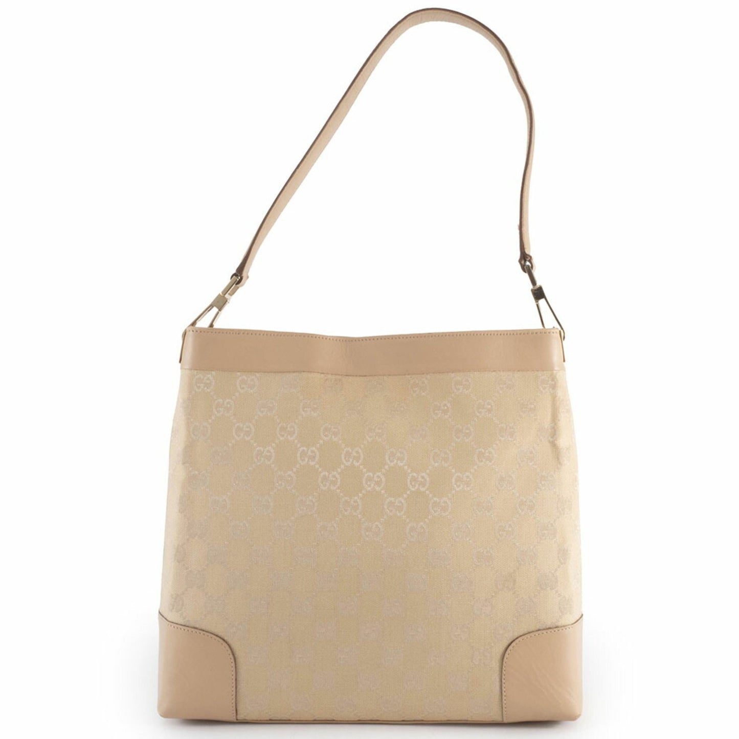 Gucci Gg Canvas Beige Semi-Hand Shoulder Bag 33900