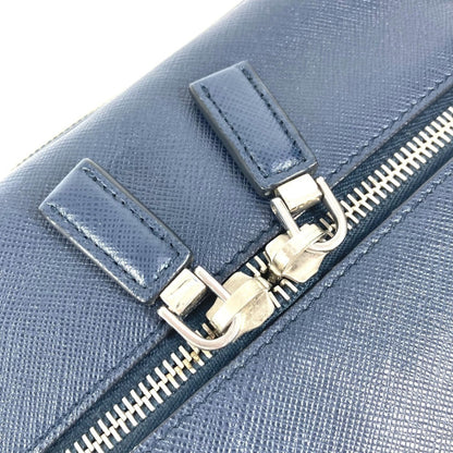 Prada Prada Triangle Logo Plate Bag Second Clutch Saffiano Leather