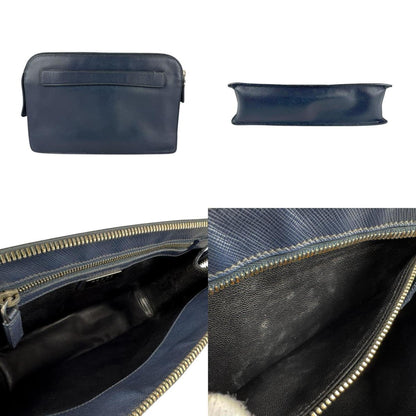 Prada Prada Clutch Bag/Second Bag Leather Navy