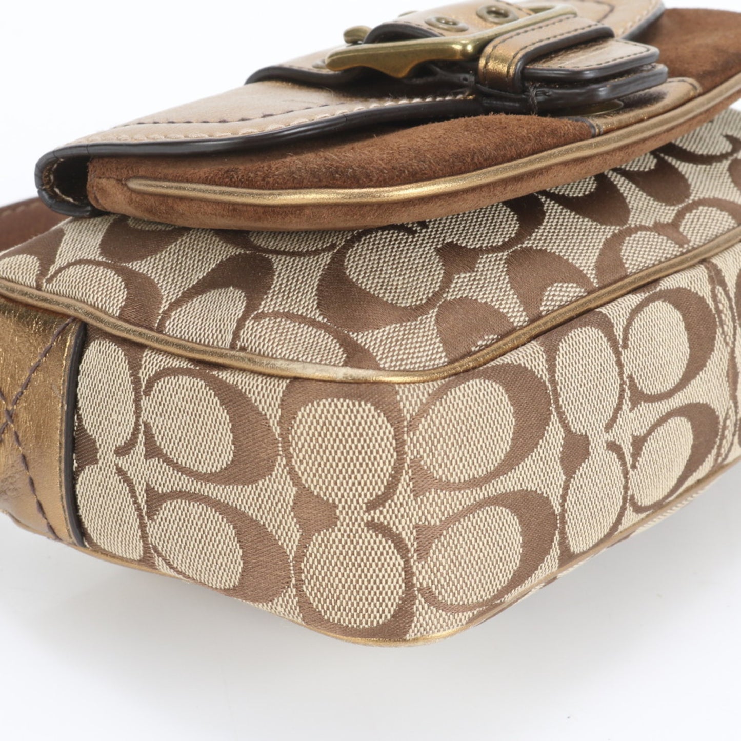 Coach Signature Canvas And Leather Shoulder Bag