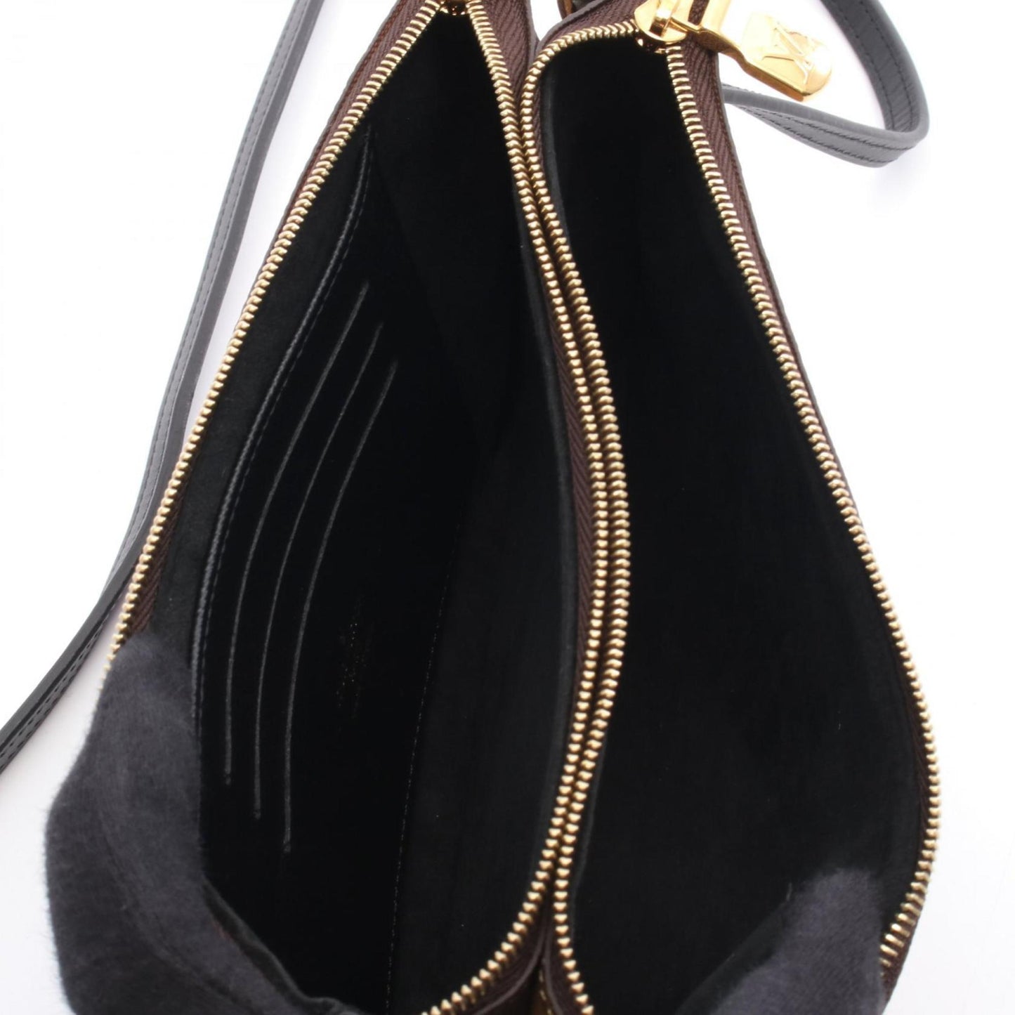 Louis Vuitton Double Zip Pochette Shoulder Bag In Coated Canvas And Leather With Monogram Giant