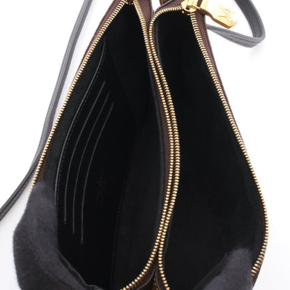 Louis Vuitton Double Zip Pochette Shoulder Bag In Coated Canvas And Leather With Monogram Giant