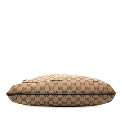 Gucci Gg Canvas Crossbody Shoulder Bag 122791 Beige Brown Leather