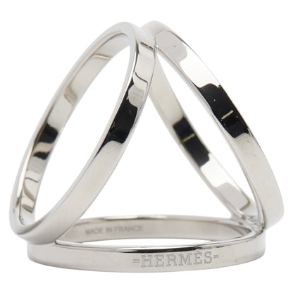 Hermes Trio Scarf Muffler Ring Silver Metal
