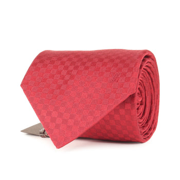 Louis Vuitton Louis Vuitton Micro Damier Silk Cravate Tie M67971 Red