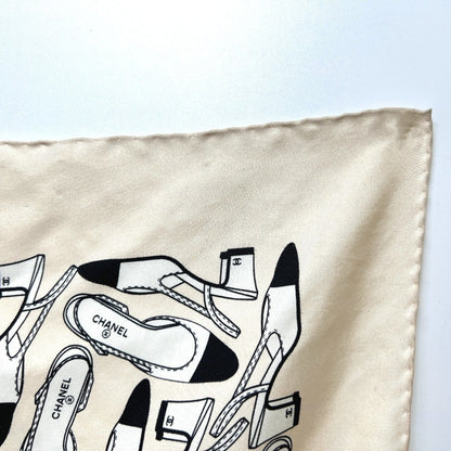 Chanel Chanel Pump Motif Apparel Stole Large Scarf Muffler Silk