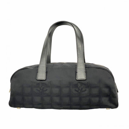 Chanel New Travel Nylon Handbag In Black Champagne