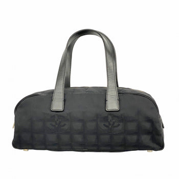 Chanel New Travel Nylon Handbag In Black Champagne