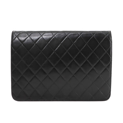 Chanel Matelasse Chain Shoulder Bag Leather Black Gold Metal Fittings