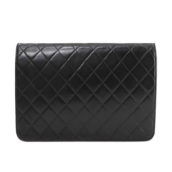 Chanel Matelasse Chain Shoulder Bag Leather Black Gold Metal Fittings