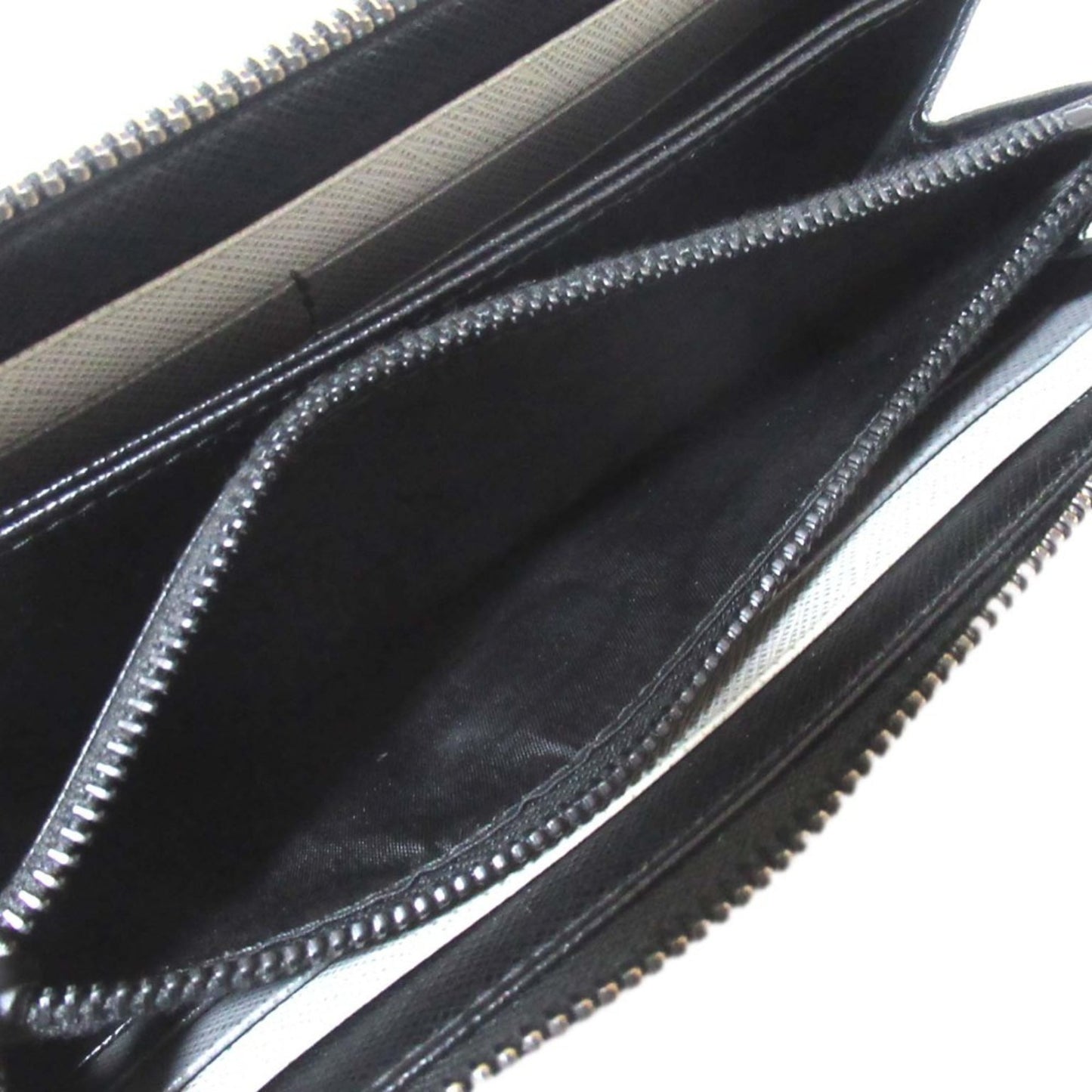 Prada Saffiano Leather Round Zip Long Wallet With Card Slots