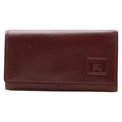 Burberry Nova Check 3-Ring Key Case In Wine Red