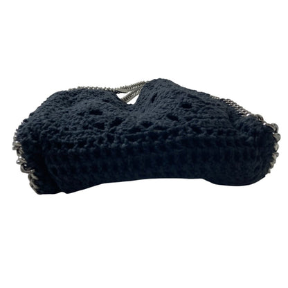 Stella Mccartney Falabella Crochet Knit Handbag/Shoulder Bag In Black