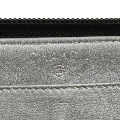 Chanel Camellia Coco Mark Long Wallet With Round Zipper