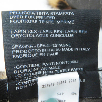 Gucci 322989 Lapin Fur Leopard Print Shawl/Scarf With 100% Silk Lining And Gg Pattern