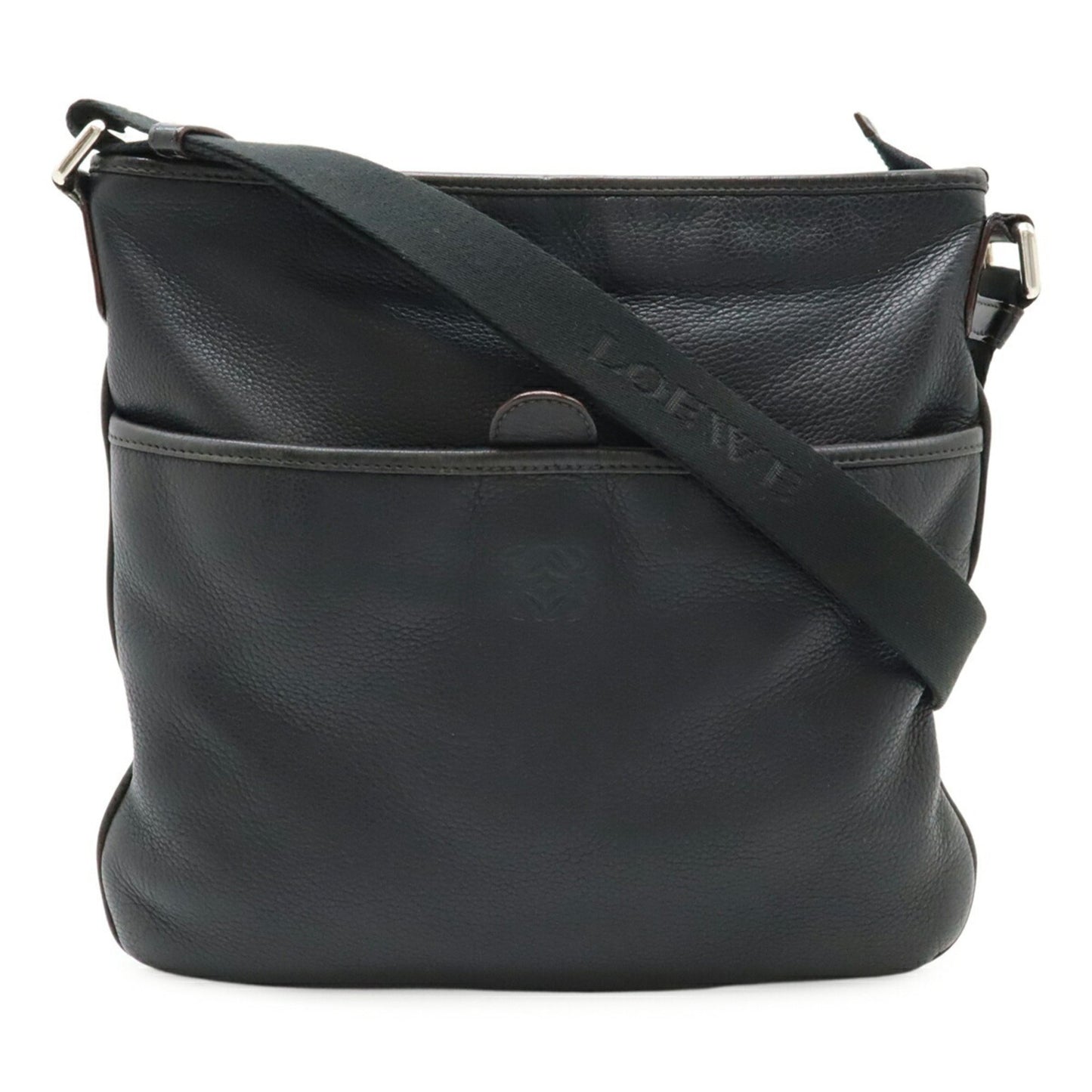 Loewe Anagram Shoulder Bag Leather Black 323.26.B30