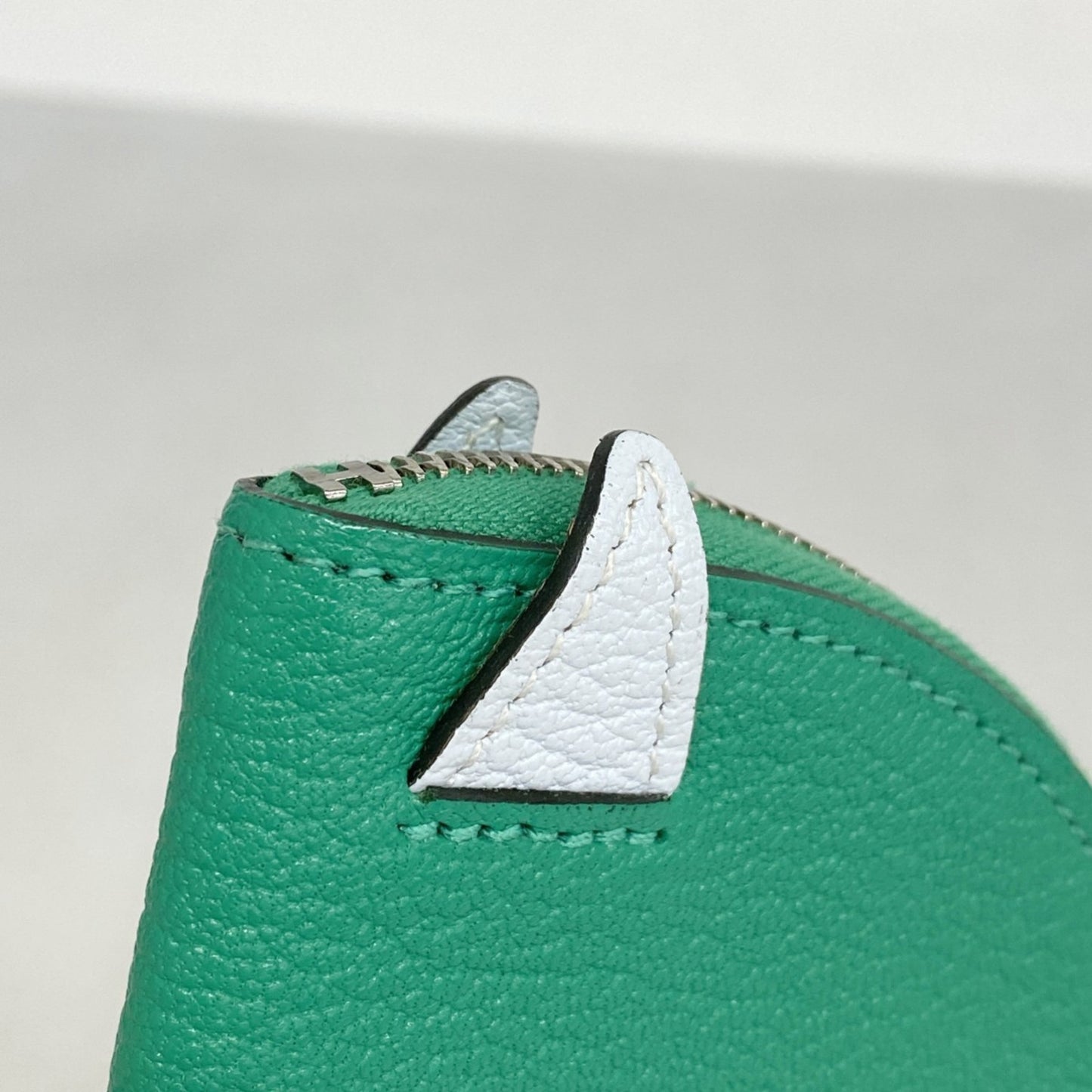 Hermes Herms Paddock Chevre Mysore Mint Blue Plume Wallet/Coin Case