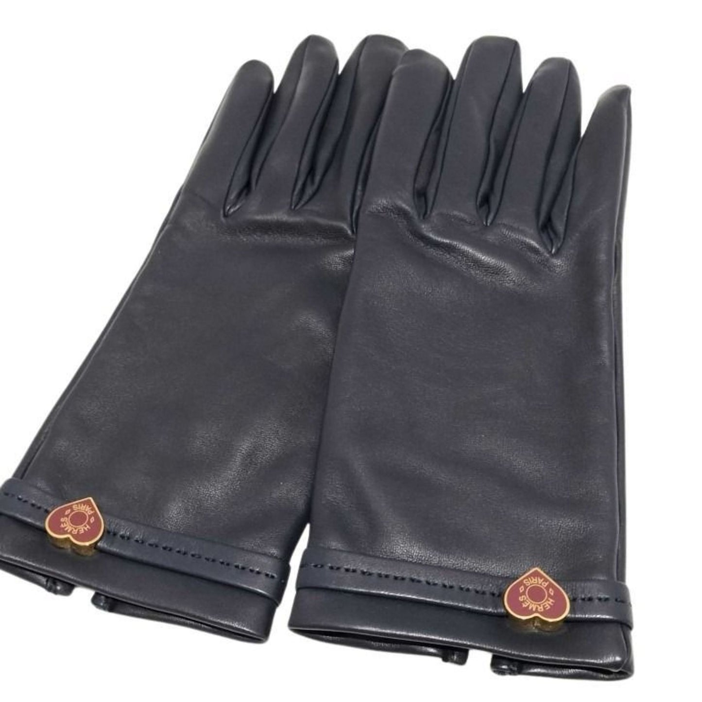Hermes Dream Love Navy Lambskin Gloves