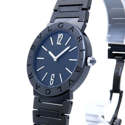 Like New Bvlgari Quartz Black Dlc Coating Bb33S Watch Ss Dial 0175Bvlgari