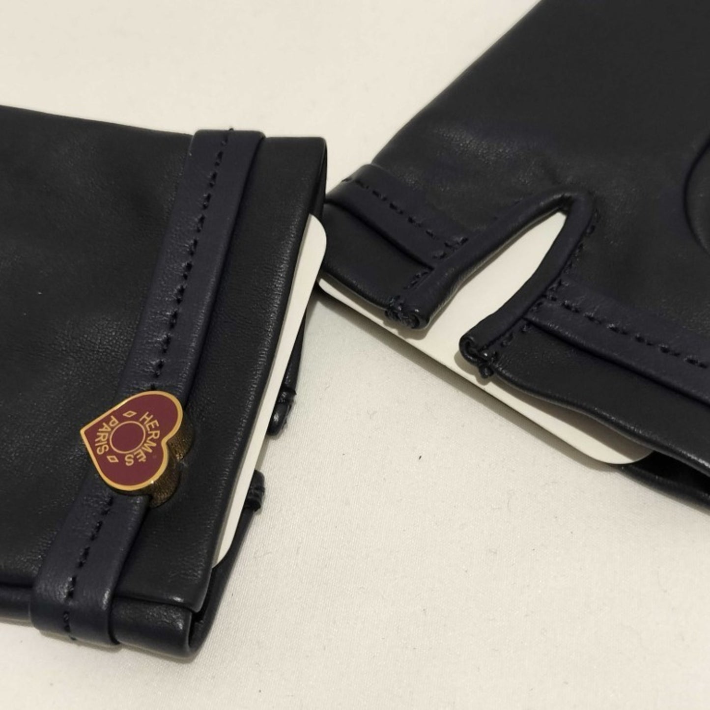 Hermes Dream Love Navy Lambskin Gloves