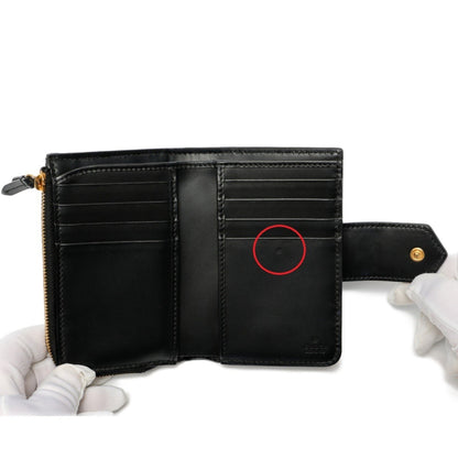 Gucci Pastel Gg Compact Medium Wallet Bifold 790131 Leather Black B-158601