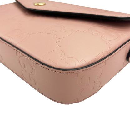 Gucci Super Mini Shoulder Bag 772794 Gg Leather Pink